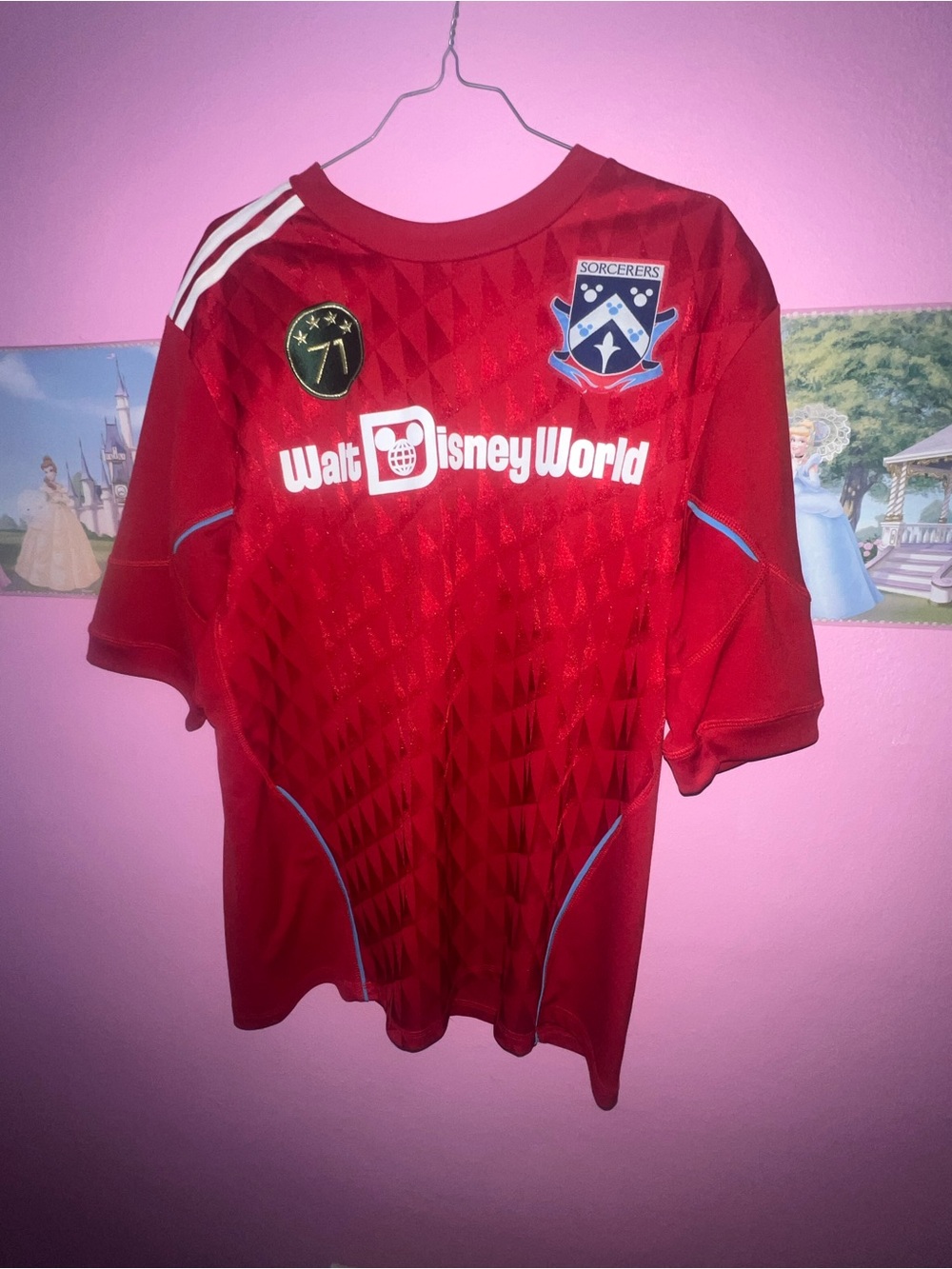 Disney Parks Vintage Mickey 28 Sorcerers Soccer Jersey XL Rare